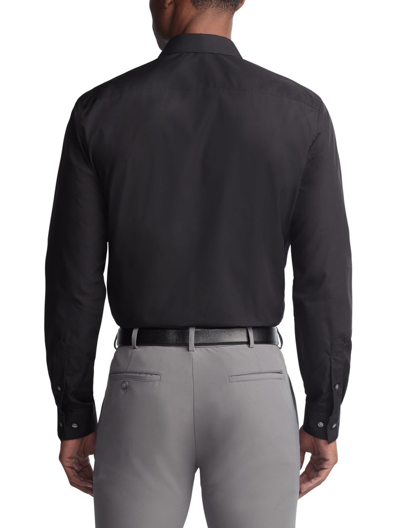 Van Heusen Men's Dress Shirt Regular Fit Poplin Solid, Black, 15.5" Neck 36"-37" Sleeve - Image 2